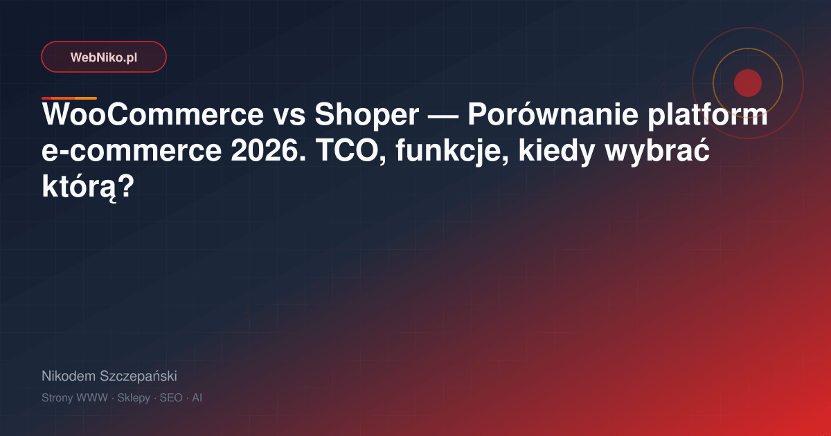 WooCommerce vs Shoper 2026 — koszty, co wybrać